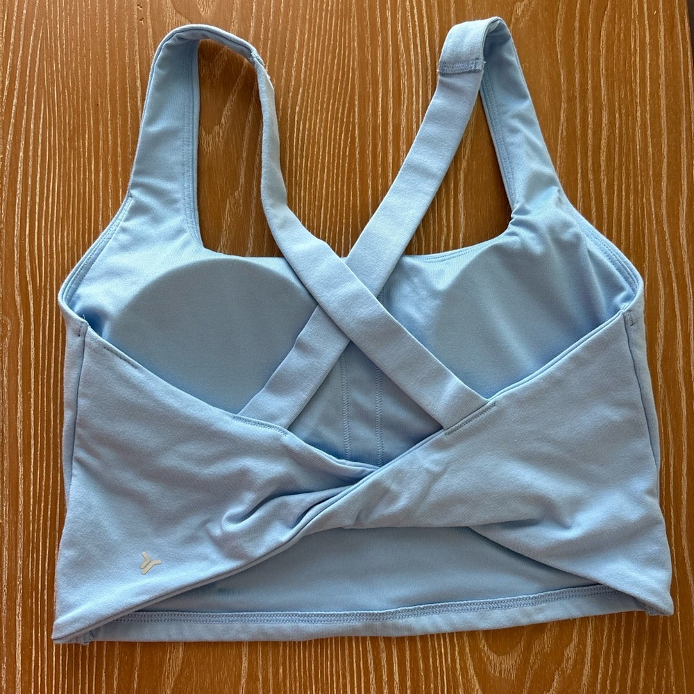 Light Blue Crisscross Sports Bra - Old Navy - power chill